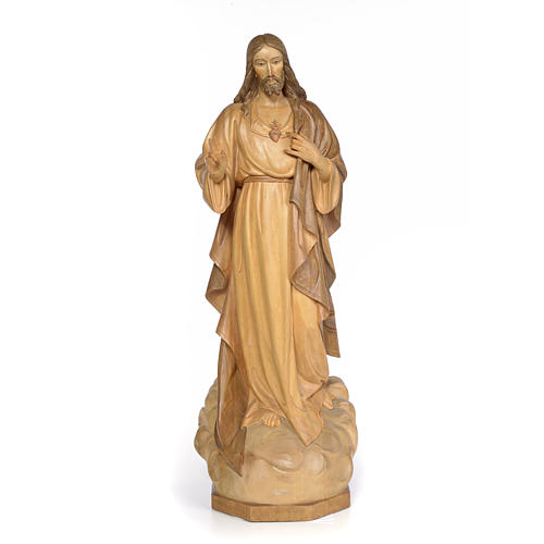 Sacro Cuore Gesù 80 cm legno dec. brunita 1