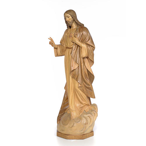 Sacro Cuore Gesù 80 cm legno dec. brunita 2