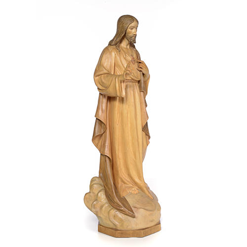 Sacro Cuore Gesù 80 cm legno dec. brunita 4