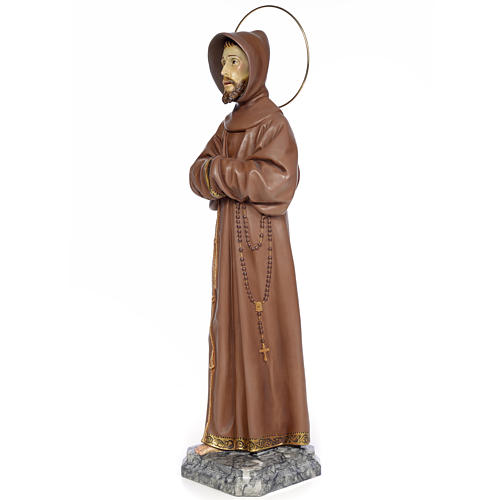 Saint Francis of Assisi 80cm wood paste, burnished decoration 2