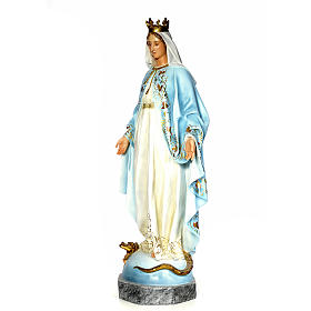 Virgin of the miracle medal wood paste 140cm, fine finish
