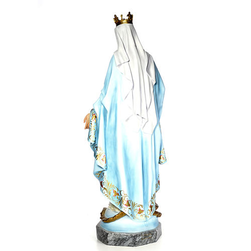 Virgin of the miracle medal wood paste 140cm, fine finish 3