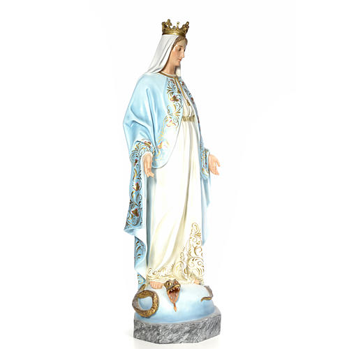 Virgin of the miracle medal wood paste 140cm, fine finish 4