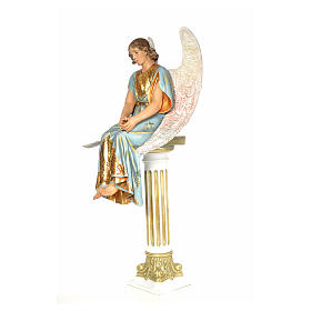 Anioł siedzący nad grobem 110 cm ścier drzewny dek. ekstra