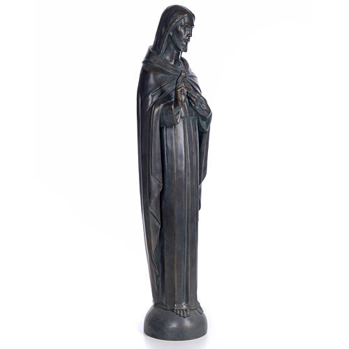 Sacro Cuore Gesù 100 cm pasta di legno dec. bronzata 4