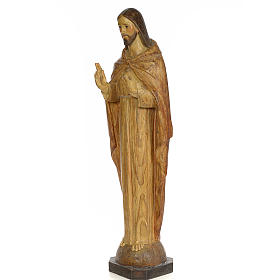 Sacro Cuore Gesù 100 cm pasta di legno dec. effetto scalpello