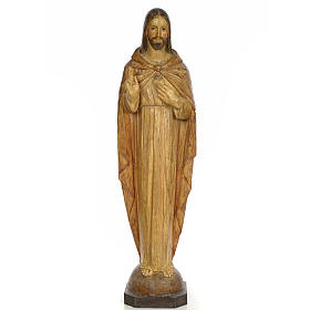 Sagrado Coração Jesus 100 cm pasta madeira acab. efeito cinzel