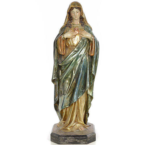 Sagrado Corazón de María 80cm pasta de madera poli 5