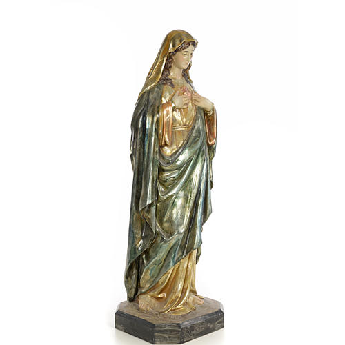 Sagrado Corazón de María 80cm pasta de madera poli 12