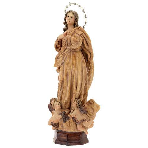 Statue Immaculée Conception 60 cm pâte à bois fin. brunie 3