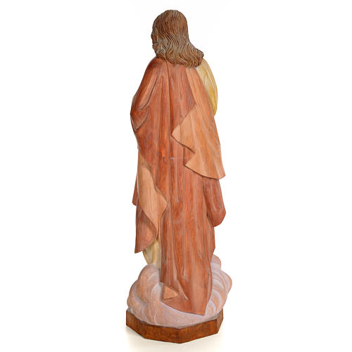 Statue Sacré-Coeur de Jésus 60 cm bois peint 3