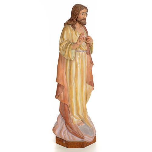 Sacro Cuore di Gesù 60 cm legno dipinto 4