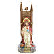 Sacred Heart of Jesus on throne statue 30cm, wood paste, elegant s1
