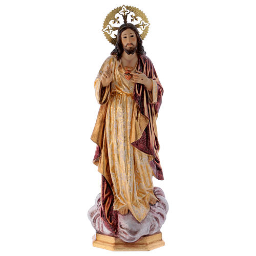 Sagrado Corazón de Jesús 60cm pasta de madera dec. 1
