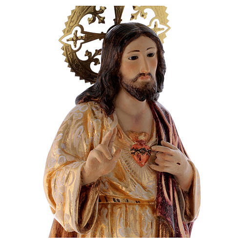 Sagrado Corazón de Jesús 60cm pasta de madera dec. 2