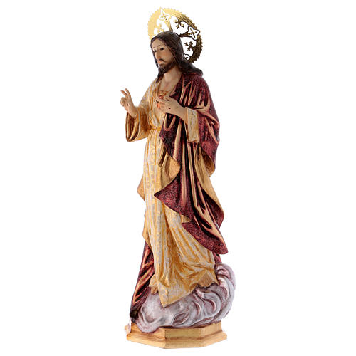 Sagrado Corazón de Jesús 60cm pasta de madera dec. 3