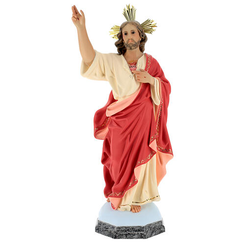 Sagrado Corazón de Jesús 60cm Pasta de madera dec. 1