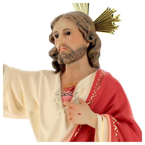 Sacro Cuore di Gesù 60 cm pasta di legno dec. fine 2