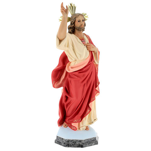 Sacro Cuore di Gesù 60 cm pasta di legno dec. fine 5