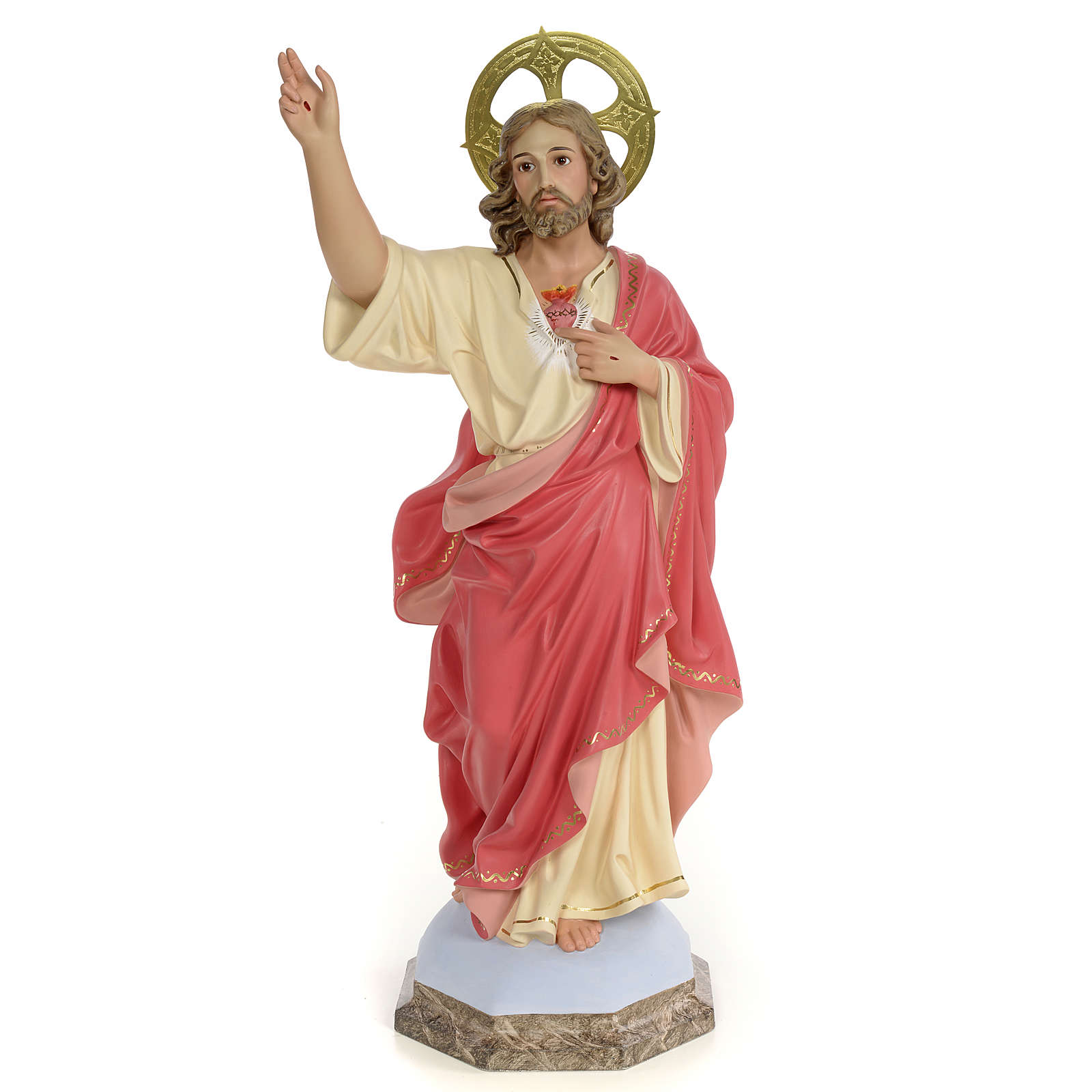 Sacred Heart of Jesus statue 60cm, wood paste, fine decoration | online 