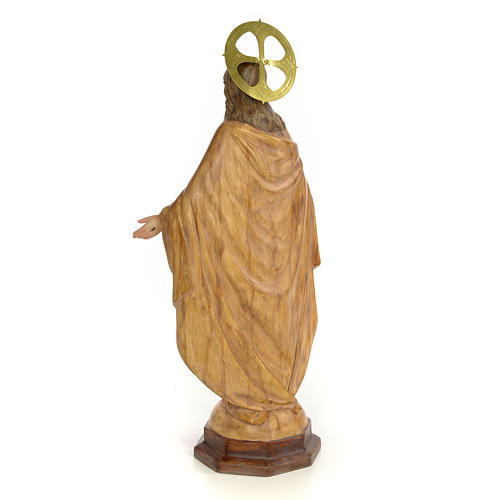 Sacro Cuore di Gesù 50 cm pasta di legno dec. Brunita 3