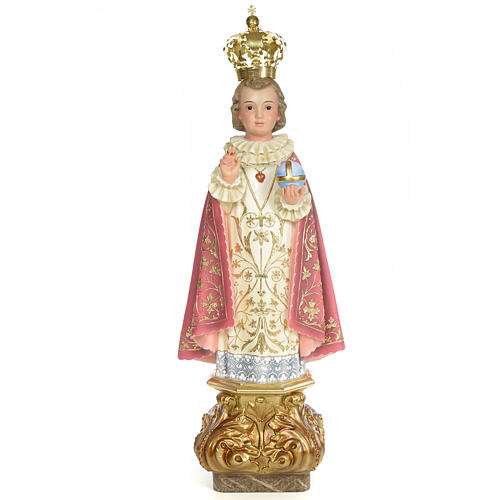 Niño Jesús de Praga 80cm pasta de madera elegante 1