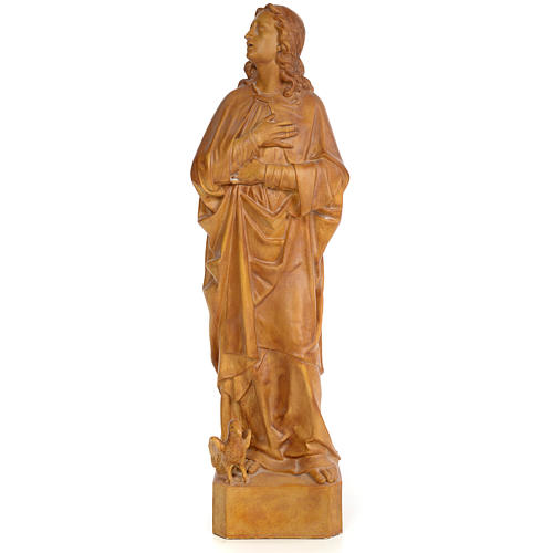 San Giovanni Evangelista 60 cm pasta di legno dec. brunita 1