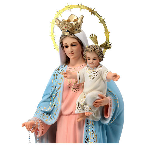 Madonna del Rosario 40 cm pasta di legno dec. elegante 2