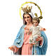 Madonna del Rosario 40 cm pasta di legno dec. elegante s2