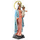 Our Lady of the Rosary statue 40cm, wood paste, elegant decorati s4