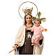 Virgin of Mount Carmel 40cm, wood paste, fine decoration s2