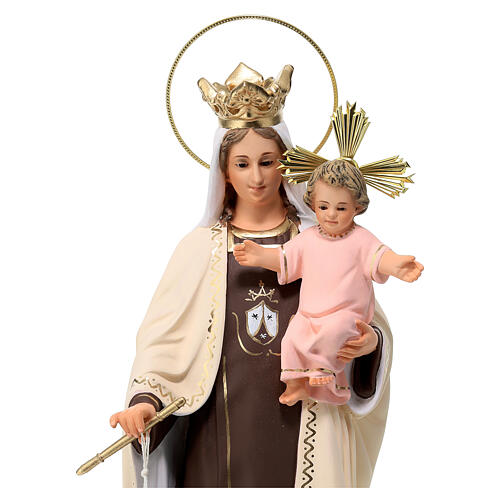Vergine del Carmelo 40 cm pasta di legno dec. fine 2