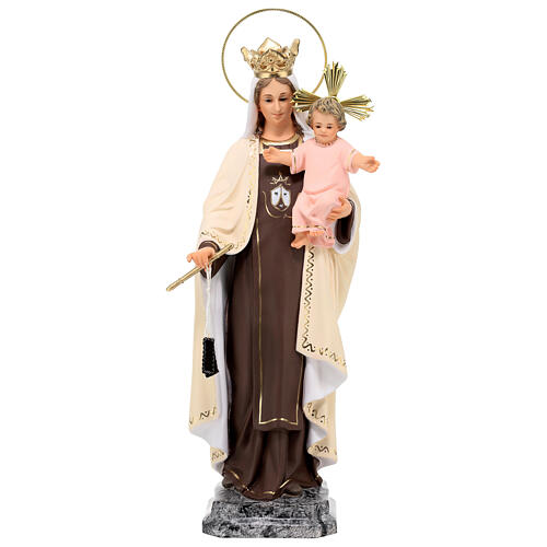 Virgin of Mount Carmel 40cm, wood paste, fine decoration 1