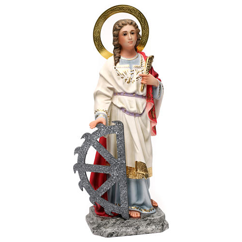 Santa Catarina mártir 40 cm pasta madeira acab. elegante 4