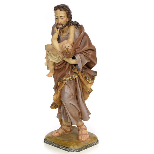 Saint Joseph and baby, 80cm wood paste, antique decoration 2