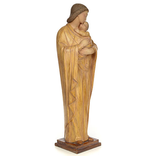 Gottesmutter mit Kind 100cm Holzmasse, getönten Finish 4