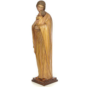 Virgen con Niño 100cm pasta de madera dec. Bruñida
