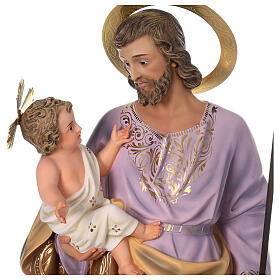 Saint Joseph and baby 120cm, wood paste, elegant decoration
