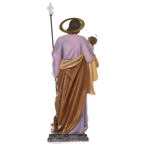 San Giuseppe con bambino 120 cm pasta di legno dec. elegante 11