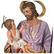 San Giuseppe con bambino 120 cm pasta di legno dec. elegante s2