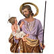 San Giuseppe con bambino 120 cm pasta di legno dec. elegante s7