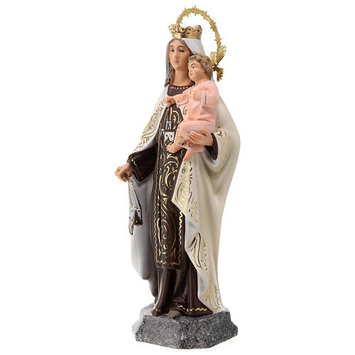 Madonna del Carmelo 20 cm pasta di legno dec. elegante 3
