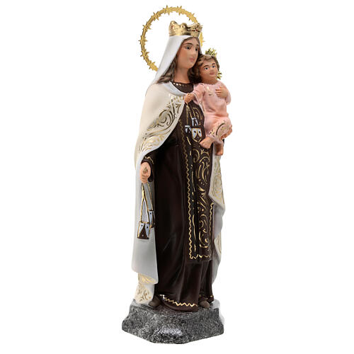 Madonna del Carmelo 20 cm pasta di legno dec. elegante 4