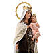 Madonna del Carmelo 20 cm pasta di legno dec. elegante s2