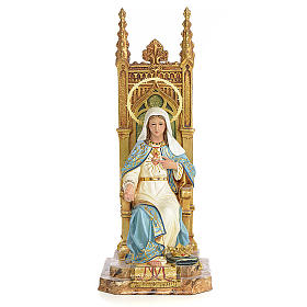 Heiligstes Herz Maria auf Thron 40cm, großartiges Finish