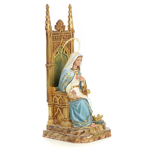 Sagrado Coração de Maria no trono 40 cm pasta madeira acab. superior 8