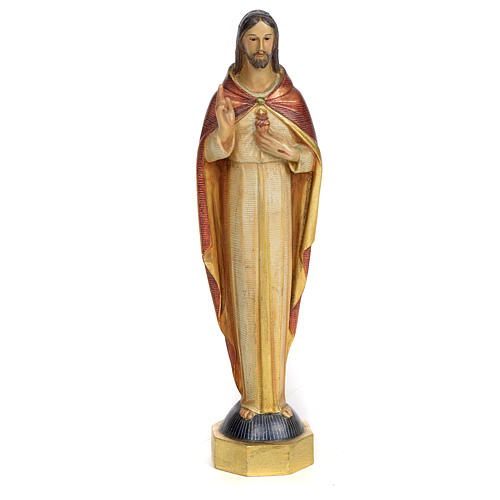 Sagrado Corazón de Jesús 30cm Pasta de madera dec. 1