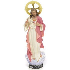 Sacré-Coeur Jésus 30 cm pâte à bois finition simple