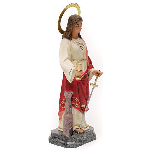 Statue Sainte Barbara 30 cm fin. élégante pâte à bois 4