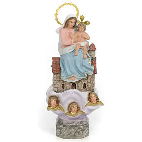Virgen del Loreto 20cm pasta de madera dec. elegante